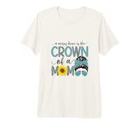 Un moño desordenado es la Corona de una mamá - Día de la Madre - Vida de mamá Camiseta Premium