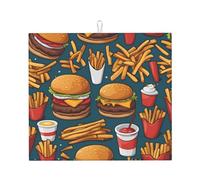 Un montón de sabrosos platos de cocina, tapete absorbente para encimera de cocina de 16 x 18 pulgadas, tapete decorativo duradero, lavable, reutilizable,