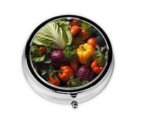 Un montón de verduras frescas. Este pequeño pastillero redondo de viaje de tres compartimentos es perfecto para almacenar medicamentos diarios, vitaminas y sobre la marcha.