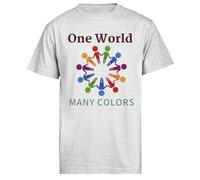 Un Mundo, Muchos Colores À Manches Courtes Pour Hommes Gris Grey Men tee Short Sleeve T-Shirt