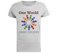 Un Mundo, Muchos Colores Camiseta De Manga Corta De Mujer Gris Grey Women tee Short Sleeve T-Shirt