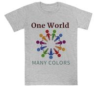 Un Mundo, Muchos Colores Camiseta De Manga Corta Gris Kids tee Grey Kids tee Short Sleeve T-Shirt