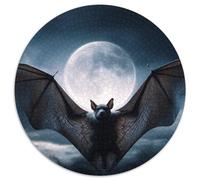 Un Murciélago Desplegando Sus Alas Bajo la Luna Llena Rompecabezas para Adultos || De Diversión Familiar 1000pcs (67.5x67.5cm)