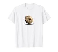 Un neandertal Peludo Divertido con un Club de Madera Camiseta gráfica económica, Hombre, Blanco, XL
