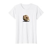 Un neandertal Peludo Divertido con un Club de Madera Camiseta gráfica económica, Mujer, Blanco, M