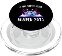 Un Nuevo capítulo Comienza la jubilación jubilada de Libros Florales de 2025 PopSockets PopGrip para MagSafe
