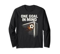 Un Objetivo en Mente Diseño de mentalidad de Partido de fútbol Manga Larga