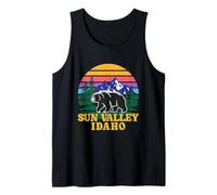 Un Oso en Sun Valley Idaho Montaña Pino Árboles Retro Camiseta sin Mangas