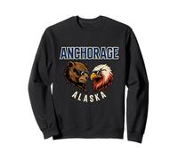Un Oso y un águila en Gafas de Sol Funny Anchorage Alaska Sudadera