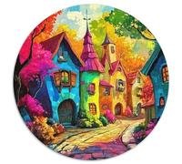 Un Paisaje Encantador Puzzle Redondo Puzzle Adultos para Aliviar El Estrés Una casa Hermosa 1000 Piezas Puzzles Regalos Originales De Navidad Y Cumpleaños1000pcs (67.5x67.5cm)