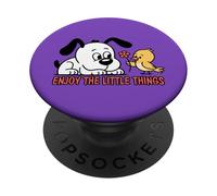 Un pájaro lindo le da una flor a un cachorro - Cartoon Art 2 - Fan Fun PopSockets PopGrip Adhesivo