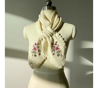 Un Pañuelo de Otoño e Invierno para Damas con Bordado de Abeja y Pequeña Flor de Melocotón con de Gancho a Antifriego