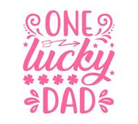 Un papá afortunado Todos tenemos un poco de suerte. Pegatinas de pared 54.6x61.6cm Personalización personalizada Rosa