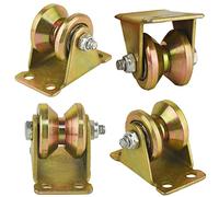 Un paquete de 4 poleas de cuerda, Lre Co. rueda con ranura en V capacidad de carga de la grúa de elevación de poleas de rodillos pesados de 200 kilogramos línea de lavado/sistema de poleas