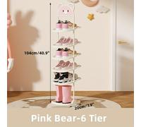 Un Paquete de Zapatera Ajustable de Plástico para Niños con Múltiples Niveles y Diseño de Dibujos Animados para la Entrada