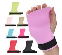 Un Par de Agarraderas de Carbono sin Orificios para Dedos para Crossfit, Dominadas, Entrenamiento Cruzado, Kettlebell, Gimnasia, Protector de Palmas Almohadilla No Gris