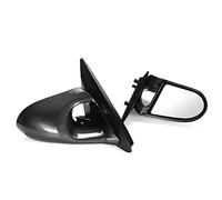 Un par de ajuste manual de ala de puerta de coche, ala de vista trasera, espejo lateral apto para Honda para Civic EG 2Dr 1992-1995, aspecto de fibra de carbono/Black-Carbon_Fiber_Look