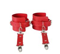 Un Par De Arneses De Mano De Cuero De Pu Rojo,Correas De Mano De Moda Gótica Para Mujer,Esposas,Regalos Navideños,Accesorio De Equipo De Carnaval,Rojo,Talla Única