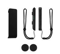Un par de Controladores de Correa de Muñeca, con Tapa de Joystick Soporte Trasero Controlador de Muñeca Controlador Ajustable Correa de Muñeca para Switch Joycon Controller (Negro)