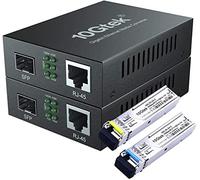 Un par de convertidores de medios Bidi de 1,25G (kit #9), ranura SFP, con un par de transceptores SFP Bidi, SMF, 3 km