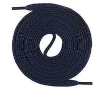 Un par de cordones Monte Swiss © Premium, 100% algodón, resistentes a roturas, 7 mm de ancho, entre 45 y 200 cm de longitud, Unisex, azul oscuro, 200 cm