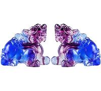 Un par de Decoraciones de Escritorio Decoraciones Pi Xiu Casa de la Suerte Feng Shui Pi Xiu Muebles para el hogar Artesanía Regalos Productos de Vidrio coloreados Mano de Obra Exquisita Adornos de