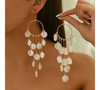 Un par de elegantes aretes colgantes para mujer, estilo vintage de vacaciones en el , forma , grande, diseño de borla larga, exquisito accesorio de regalo para uso diario, banquetes y fiestas