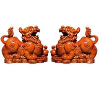 Un par de estatuas Feng Shui Pi Yao/Pi Xiu de Prosperidad y Riqueza, talladas a Mano, Regalos Feng Shui, atraen Dinero y Buena Suerte. Altura: 13 cm/5,1 Pulgadas.