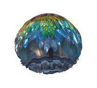 Un par de gorros de ducha reutilizables de doble capa, impermeables, elásticos, respetuosos con el medio ambiente para uso diario