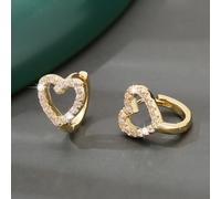 Un par de lujosos aretes de con incrustaciones de cobre y circonita sintética, diseño de hueco y elegante, regalo para una con tu novia