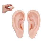 Un par de Modelos de Oreja de Silicona Izquierda y Derecha Modelo de Exhibición de Oreja Artificial Izquierda y Derecha Simulada Para Exhibición de Aretes y Práctica de (Color de piel medio)