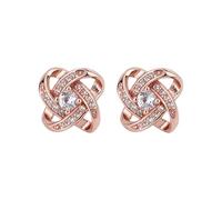 Un par de pendientes para mujer, pendientes de oro rosa, pendientes de circonita cúbica, pendientes hipoalergénicos para mujeres y niñas, adecuados para bodas y aniversarios, Plata