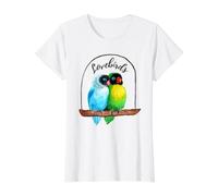 Un par de tortolitos Día de San Valentín Amante de los Loros Camiseta gráfica económica, Mujer, Blanco, M