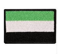 Un Parche Bordado de la Bandera de Extremadura con Borde Negro - 6cm x 4cm - LaTextileria - Parche Bordado con Termoadhesivo - Borde NEGRO