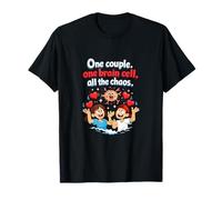Un Pareja Una Célula Cerebral Divertido Parejas Caos Diseño Camiseta