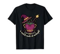 un Partido Hecho a Medianoche Halloween Magic Spooky Witchy Seaso Camiseta gráfica económica, Hombre, Negro, S
