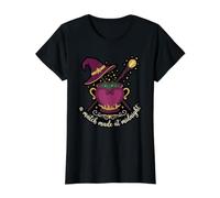 un Partido Hecho a Medianoche Halloween Magic Spooky Witchy Seaso Camiseta gráfica económica, Mujer, Negro, L