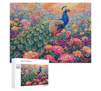 Un Pavo Colorido Puzzles 500 Piezas Construir DIY 3D Plumas Brillantes Maquetas Educativas para Niños A 12 Años Y Adultos Desafío Intelectual Decoración Hogar 500 PCS