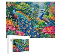 Un Pavo Colorido Puzzles 500 Piezas Estera Portátil Plumas Brillantes Rompecabezas para Adultos Y Niños A 12 Años Desafío Intelectual 3D Maquetas Construir DIY Moderno 500 PCS