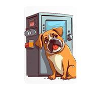 Un Perro Frente Al Frigorífico Cartel De Chapa Decoración Letrero De Estaño Vintage Carteles De Pared De Metal para Bar Cerveza Cafetería