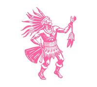 Un personaje haciendo la danza del sol vintage. Pegatinas de pared 52x67.5cm Incluye kit de película de transferencia Rosa