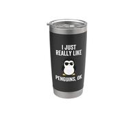 Un pingüino divertido, me gustan mucho los pingüinos, OK Animal Zoo Vaso térmico de acero inoxidable de doble pared