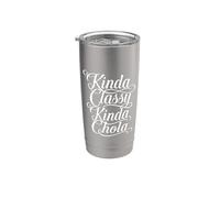 Un poco de clase Kinda Chola Mexicano Chicana Mujer Mujer Oldies Vaso térmico de acero inoxidable de doble pared