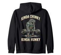 Un Poco Grueso Un Poco Hunky Hippo Deadlift Divertido Powerlifting Sudadera con Capucha