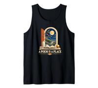 Un Poema es un Lugar Japandi Book Poetry Lover, Poeta Lovers Camiseta sin Mangas