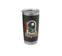 Un poema es un lugar Japandi Book Poetry Lover, Poeta Lovers Vaso térmico de acero inoxidable de doble pared