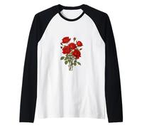 Un Ramo de Rosas Rojas Vector Art Illustration Camiseta Manga Raglan