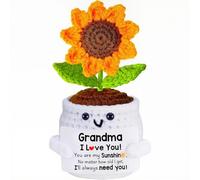 Un regalo para la abuela, un regalo del día de la madre, para cumpleaños y Pascua, una muestra de amor de los nietos: un girasol tejido a mano (regalos para abuela)