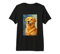 Un Retrato de Golden Retriever en Van Gogh Art Style Dog Lovers Camiseta Premium