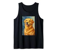 Un Retrato de Golden Retriever en Van Gogh Art Style Dog Lovers Camiseta sin Mangas